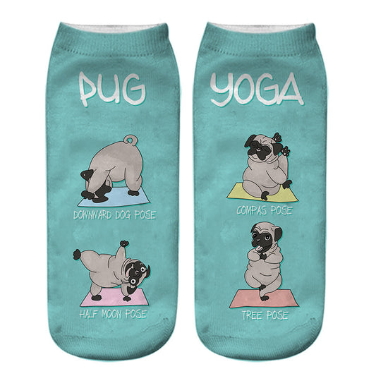 Chaussettes courtes diverses a l'effigies de Pug