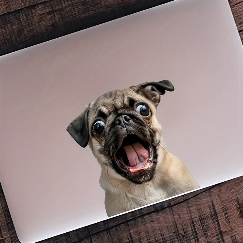 3D Pug Chien autocollant- Durable et facile à appliquer pour les voitures, les camions, les ordinateurs portables | Parfait pour les fenêtres, les pare-chocs, les murs