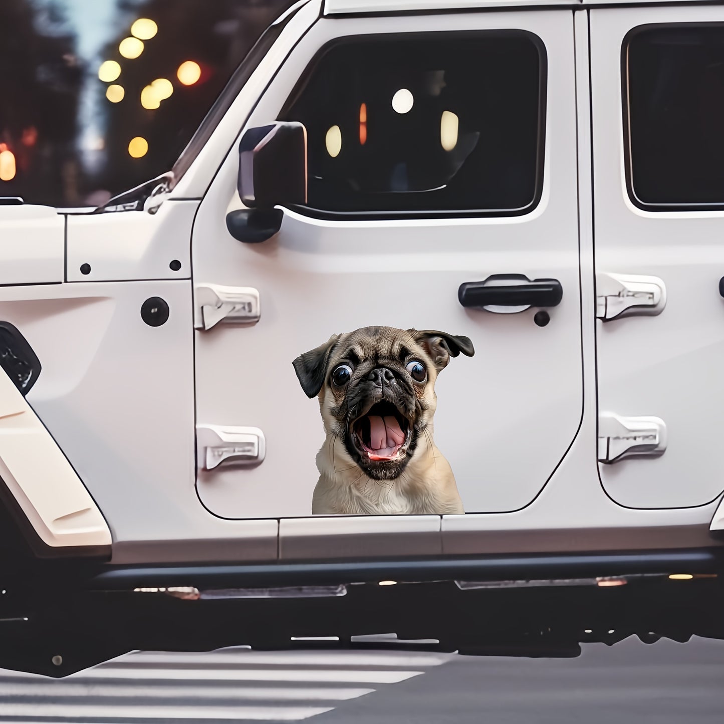 3D Pug Chien autocollant- Durable et facile à appliquer pour les voitures, les camions, les ordinateurs portables | Parfait pour les fenêtres, les pare-chocs, les murs