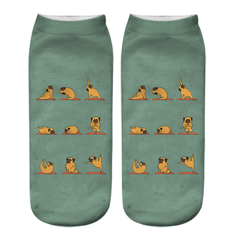 Chaussettes courtes diverses a l'effigies de Pug