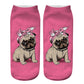 Chaussettes courtes diverses a l'effigies de Pug